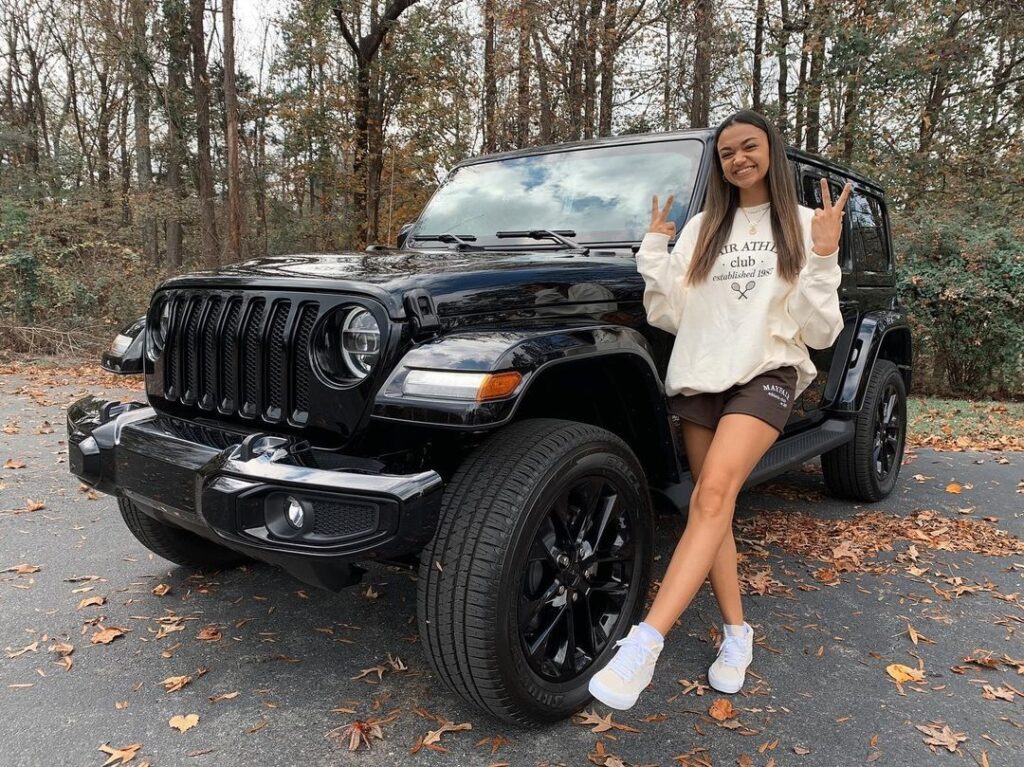 Madison with her Jeep Wrangler