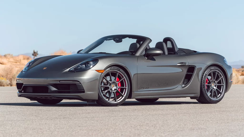 2022-Porsche-718-Boxster-GTS-Front-Side-Angle