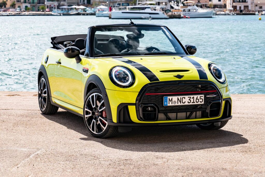 2023-mini-cooper-jcw-convertible-front-angle