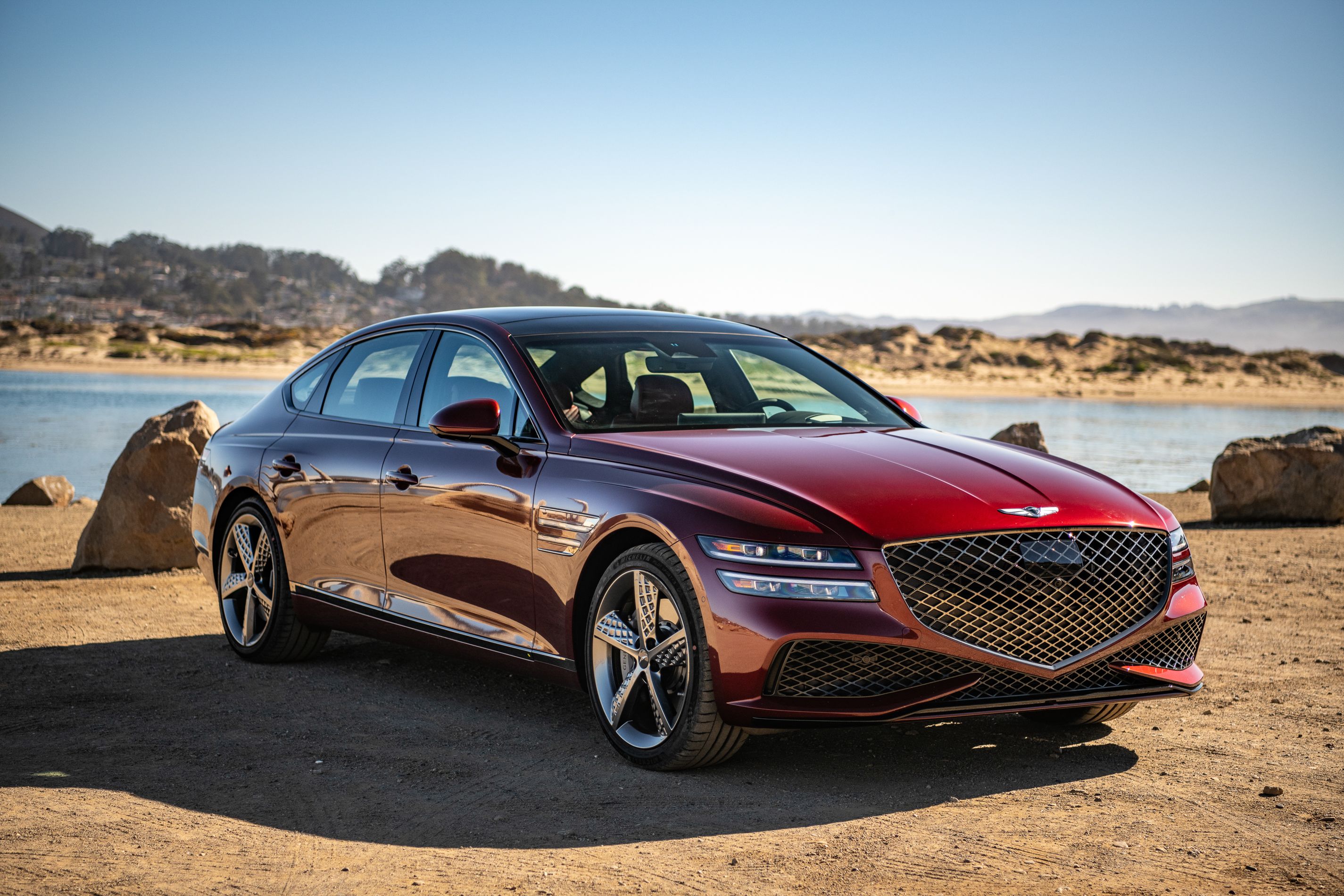 2022-genesis-g80-electric-in-red-front-view-21motoring