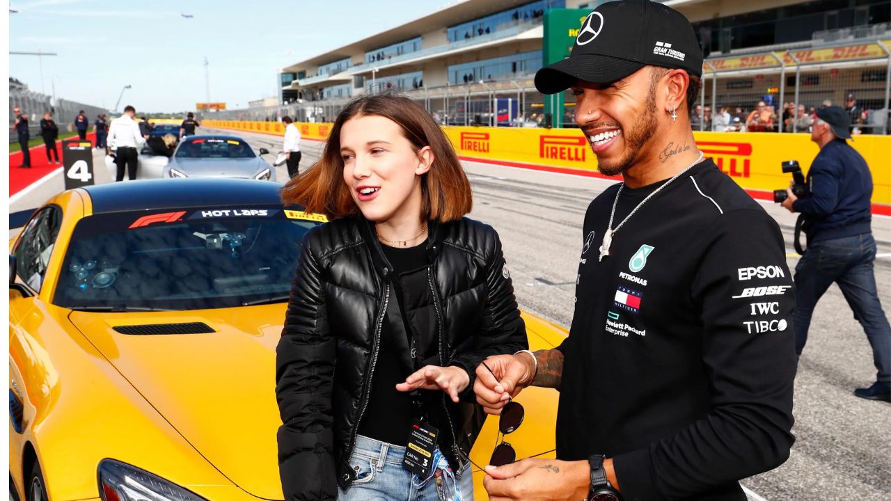 Millie Bobby Brown With Lewis and mercedes