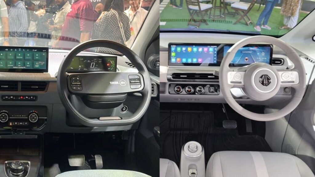 Tata Tiago EV VS MG Comet Interior